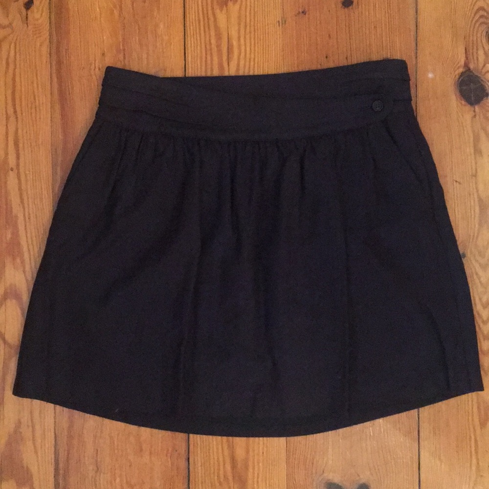Navy wool blend skirt